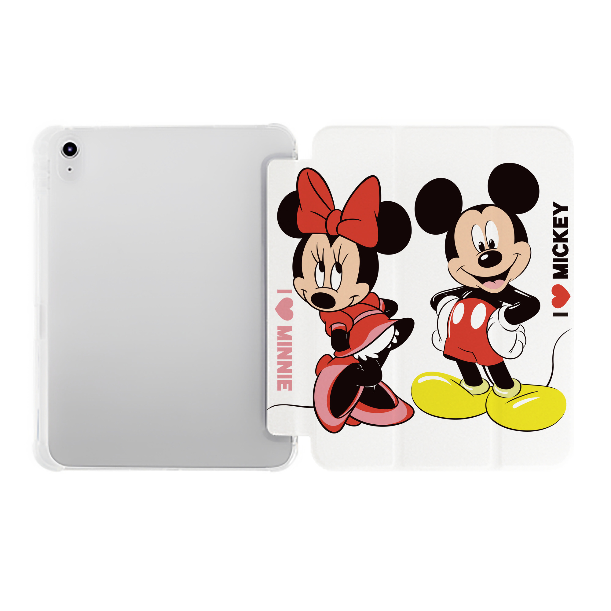 （画像用） ミッキーマウス Mickey Mouse IPad ケース ペン収納付き 三つ折りスタンド PUレザー×シリコン 対応機種9.5/10.5/10.9インチ